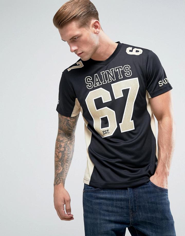 Majestic Nfl New Orlean Saints Mesh T-shirt - Black