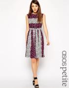 Asos Petite Exclusive Midi Dress In Lace Print With Open Back - Multi