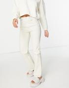 Weekday Voyage Organic Cotton High Waist Straight Leg Jeans In Ecru-white
