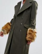 Asos Faux Fur Long Ginger Cuffs - Brown