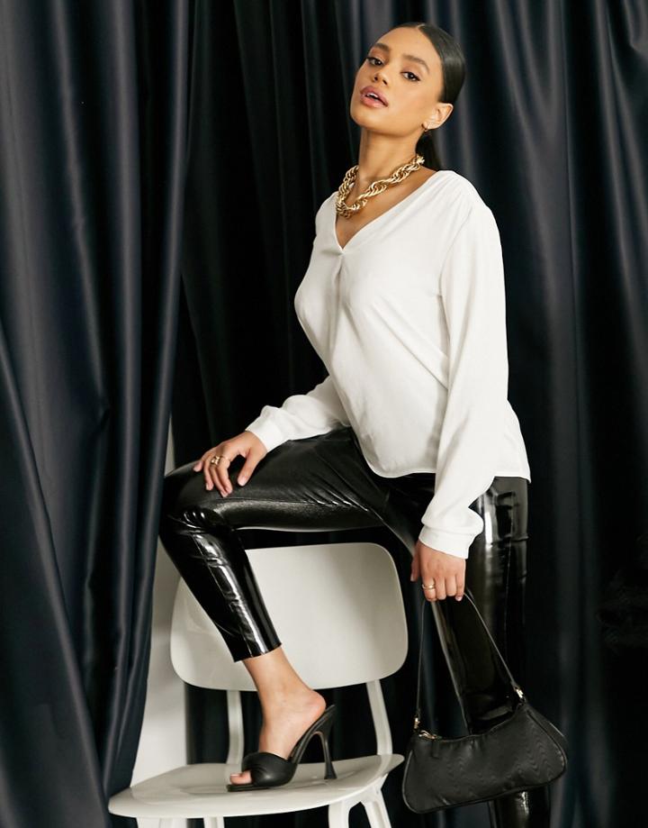 Vila Wrap Detail Blouse In White