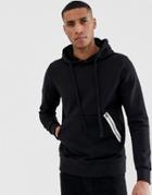 Jack & Jones Core Pullover Sweat With Contrat Zip Detail - Black