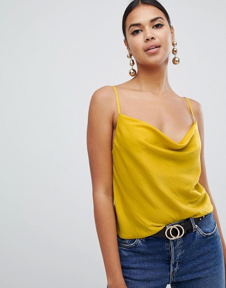 Asos Design Cowl Neck Cami-yellow