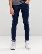 Asos Design Extreme Super Skinny Jeans In Raw Blue