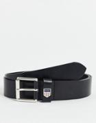 Gant Leather Belt In Black With Shield Logo