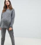 Asos Design Lounge Maternity Sweat And Jogger Set-gray