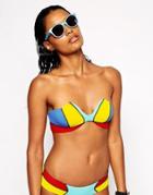 N.l.p Avatar Strapless Bikini Top - Sky Blue/ Lemon Yell