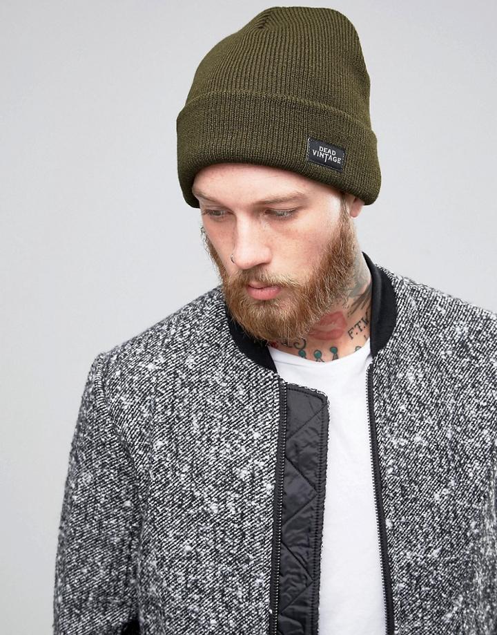 Dead Vintage Heavey Rib Beanie - Green