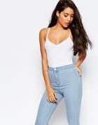 Asos Cami Body In Rib - White