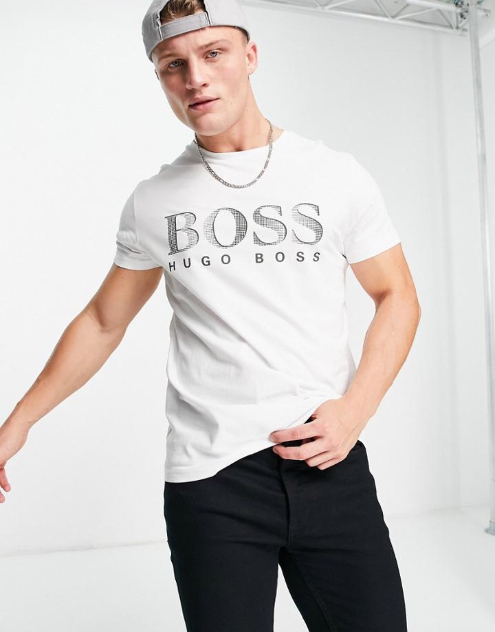 Boss Bodywear Large Logo Sun Protection T-shirt In White
