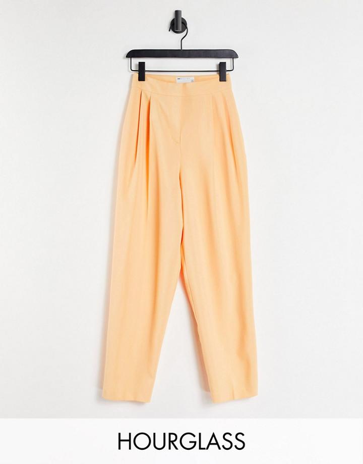 Asos Design Hourglass Mansy Tapered Pant In Coral-pink