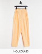 Asos Design Hourglass Mansy Tapered Pant In Coral-pink