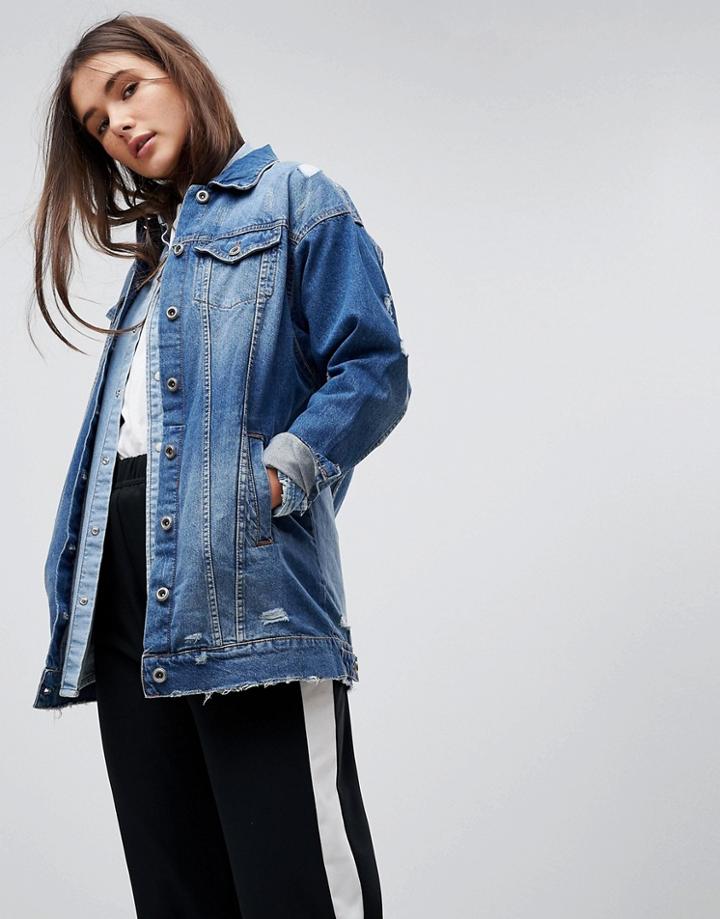 Only Longline Denim Jacket - Blue