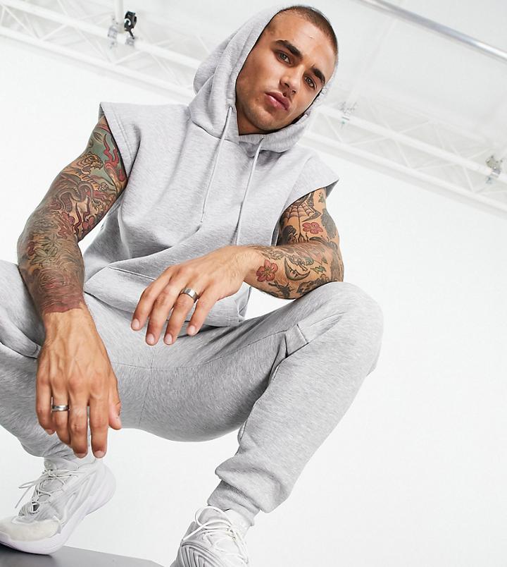 Hiit Sleeveless Hoodie In Gray Heather