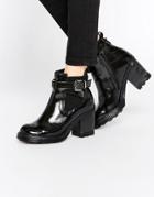 Bronx Chunky Heeled Chelsea Boots - Black