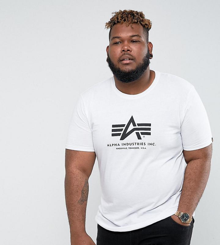Alpha Industries Plus Logo T-shirt In White - White