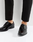 Asos Derby Shoes In Black Faux Leather - Black