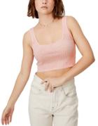 Cotton: On Knit Crop Top In Pink - Part Of A Set