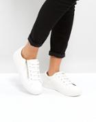 Stradivarius Zip Side Sneakers - White