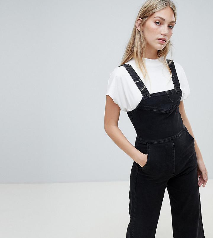 Weekday Wide Leg Denim Jumpsuit - Black