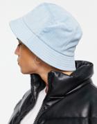 Asos Design Bucket Hat In Dusty Blue Cord-blues