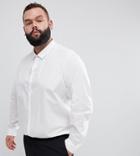 Asos Design Plus Stretch Regular Fit Shirt In White - White
