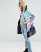 Asos Longline Rain Trench In Color Block - Multi