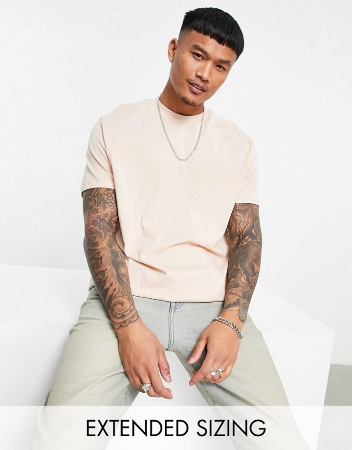 Asos Design Relaxed Fit T-shirt In Beige-neutral