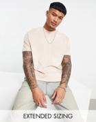 Asos Design Relaxed Fit T-shirt In Beige-neutral