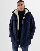Abercrombie & Fitch Trekking Hooded Parka Jacket In Navy - Blue