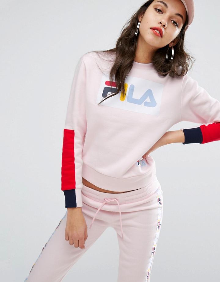 Fila Relaxed Sweatshirt With Deconstructed Sleeves - Pink