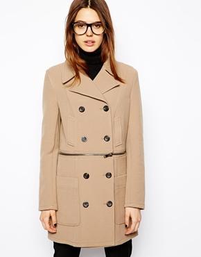 Asos Coat With Zip Detail - Camel $47.61