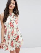 Abercrombie & Fitch Bobble Trim Chiffon Dress With Print - Multi