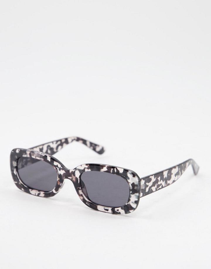 Jeepers Peepers Womens Oval Round Sunglasses With Black Ink Pattern In Transparent-clear