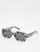 Jeepers Peepers Womens Oval Round Sunglasses With Black Ink Pattern In Transparent-clear