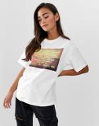 Pull & Bear T-shirt With Film Slogan In White - White