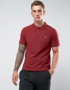 Original Penguin Winston Polo Pique Small Logo Slim Fit In Dark Red - Red