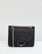 Asos Design Ring And Ball Cross Body Bag With Chain Strap - Black