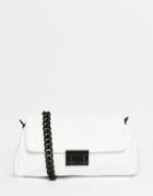 Asos Shoulder Chain Bag With Coated Chain - White