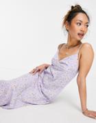 Urban Threads Cami Strap Maxi Dress In Lilac Floral-purple