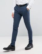 Asos Wedding Super Skinny Suit Pants In Petrol Blue - Blue