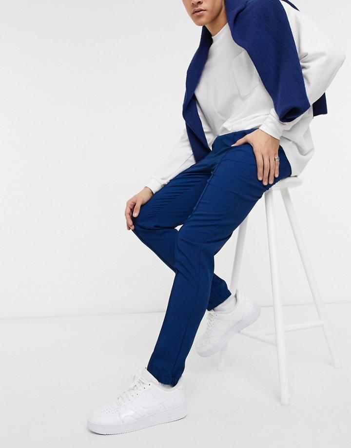 Asos Design Skinny Smart Sweatpants In Pique Cobalt Blue - Part Of A Set-blues