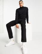 French Connection Formal Knit Roll Neck Sweater In Black