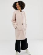 Native Youth Wool Blend Cocoon Coat - Pink