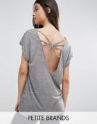 Vero Moda Petite T-shirt With Strap Back - Gray