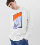 Noak Sweatshirt With Abstract Art Print And Embroidery - Cream