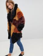 Somedays Lovin Heavy Hearts Faux Fur Jacket - Multi
