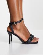 New Look Braided Strappy Stiletto In Black