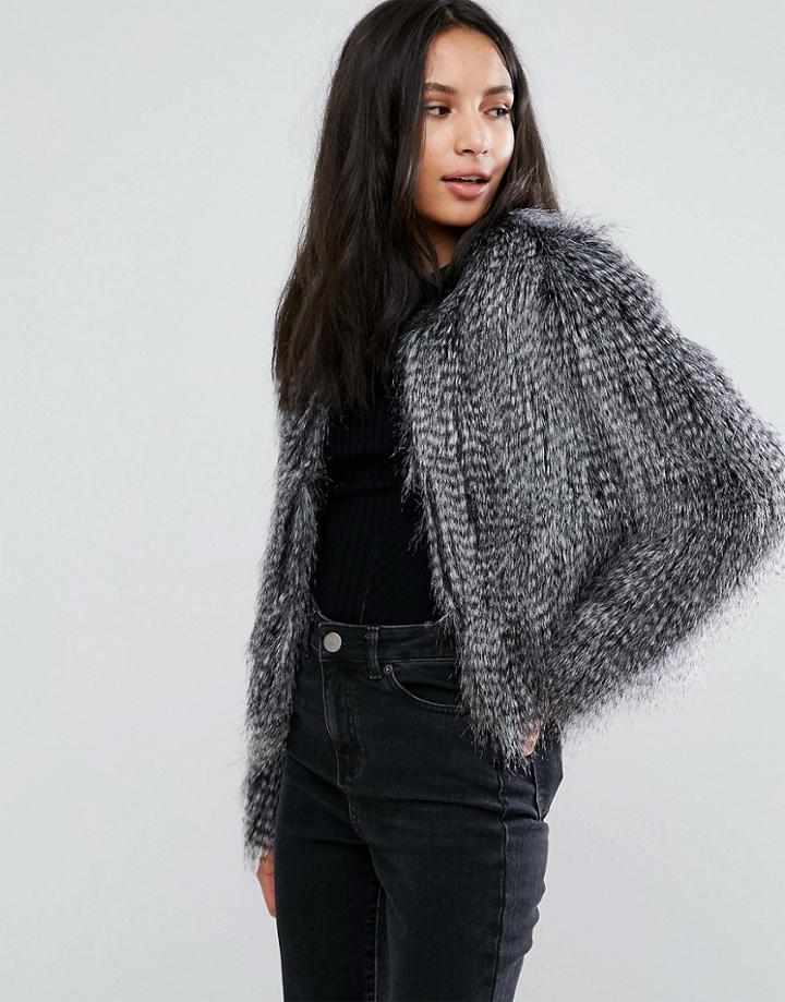 Urbancode Faux Feather Jacket - Gray