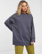 Monki Oversized Sweatshirt In Gray-blues